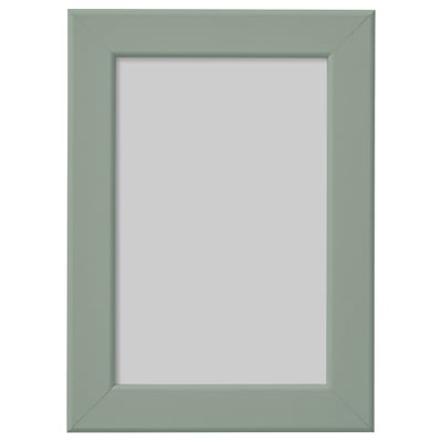 Green FISKBO picture frame. Simple, rectangular design. Lightweight fiberboard, suitable for wall or table display.
