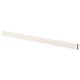 White kitchen trim, fiberboard, rounded edge.
