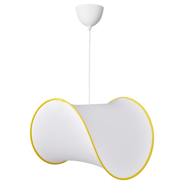 GREJSIMOJS / HAVSDJUP Pendant lamp, white/yellow, 45 cm