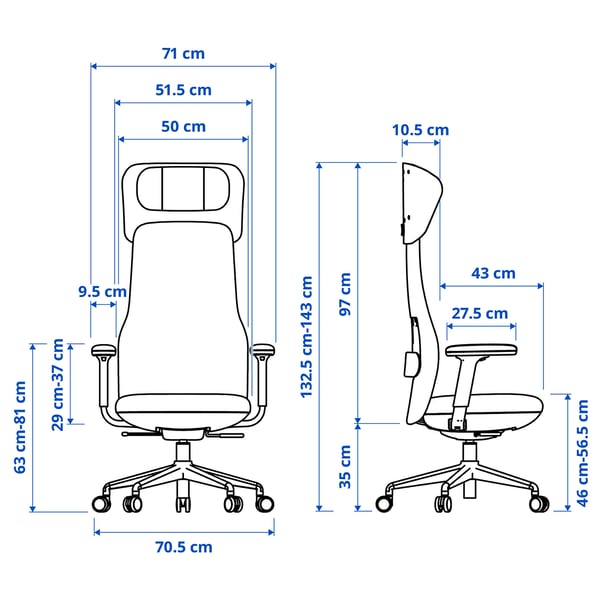 Illustration with measurements for the product: GRÖNFJÄLL.
