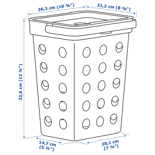 Illustration with measurements for the product: HÅLLBAR.