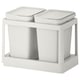 White HÅLLBAR waste sorting bin with lid. Sleek, rectangular design. Suitable for recycling and cabinet storage.