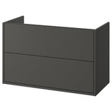 Havbaeck: dark grey, rectangular wash-stand with full drawers, wall-mountable.