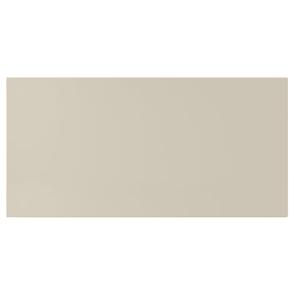 Beige HAVSTORP kitchen cabinet, smooth front, fiberboard material, rectangular shape, modern design.