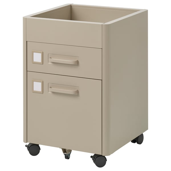 IDÅSEN Drawer unit on casters, beige, 42x61 cm