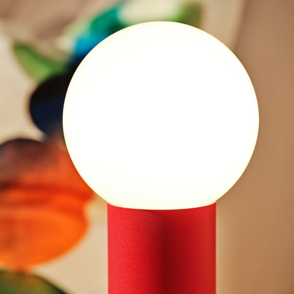 IKEA PS 2026 LED portable lamp, battery operated dimmable/red light blue, 22 cm