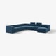 Blue JÄTTEBO modular sofa, modern design with clean lines, corduroy fabric, multiple sections for comfort.