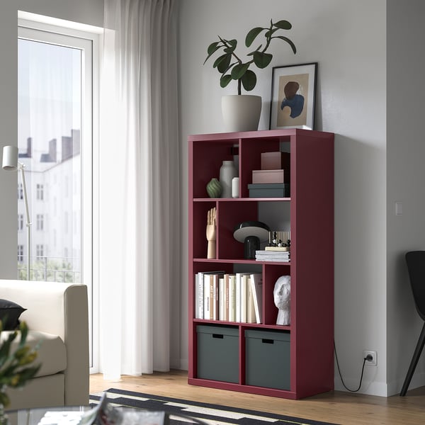 KALLAX Shelf unit, brown-red, 147x39x77 cm