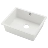 A KILSVIKEN quartz sink in white, rectangular, with a single drain hole and smooth edges.
