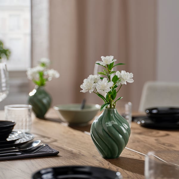 KORNSPARV Vase, green, 12 cm