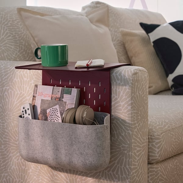 KRAMPHULT / SKÅDIS Armrest tray with storage basket