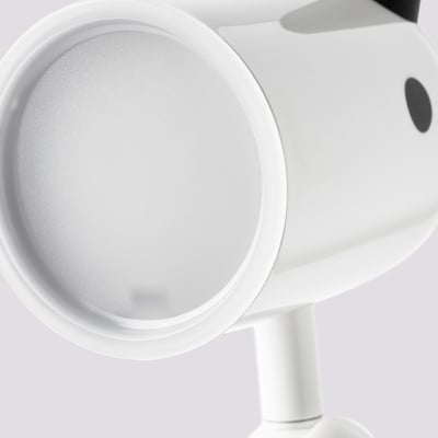 White KRUX lamp with adjustable neck, led bulb included.