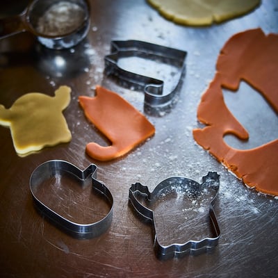 KUSTFYR Cookie cutter, set of 3, stainless steel