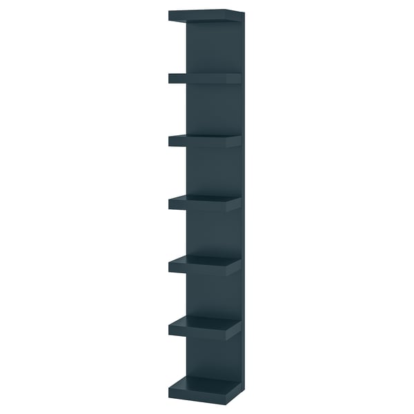 LACK Wall shelf unit, black-blue, 30x190 cm
