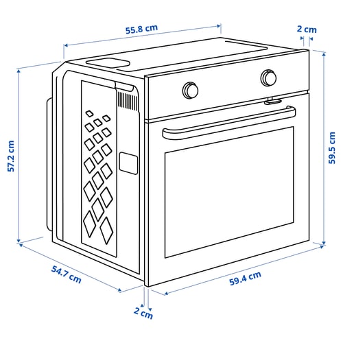 Illustration with measurements for the product: LAGAN.