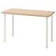 LAGKAPTEN light wood desk, rectangular shape, four adjustable white legs.