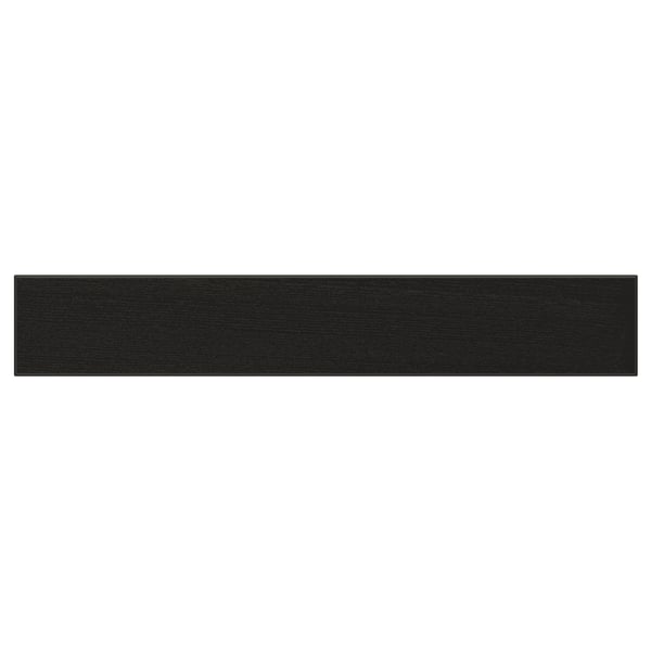 Black rectangular wooden panel, solid ash, bevelled edges.