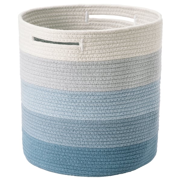 LILLÅKRE Basket, braided/blue multicolor, 30x30 cm