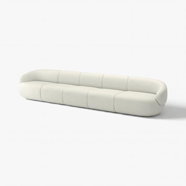 Modern LILLESÄTER sofa in white. Soft, curved shape and tufted design for comfort and style.