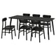 Black LISABO dining set with rectangular table and 4 curved chairs, ideal for small spaces.