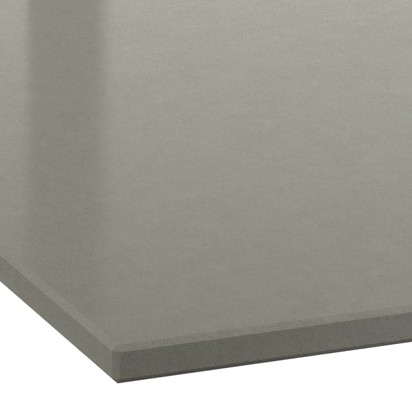 LOCKEBO Custom countertop, gray stone effect/glass composite, 1 m²x2.0 cm
