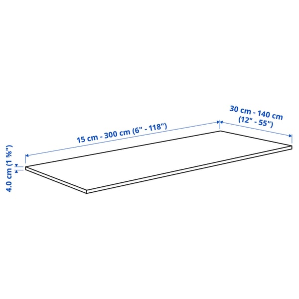 LOCKEBO Custom countertop, gray stone effect/glass composite, 1 m²x4.0 cm