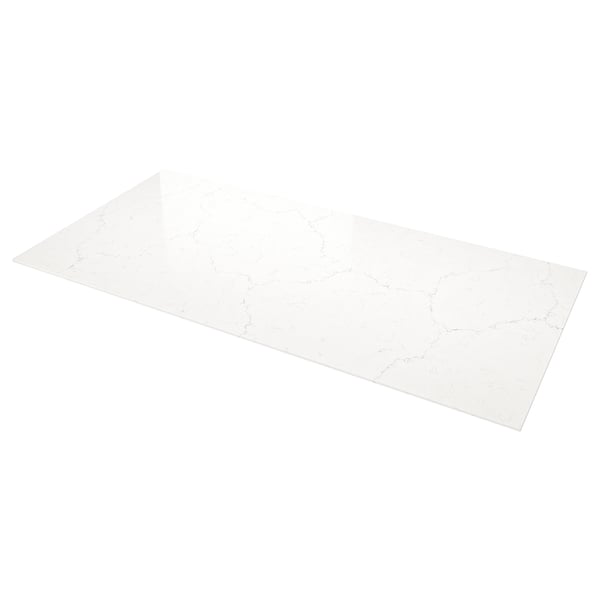 LOCKEBO custom worktop, white, glass composite, rectangular, sleek design.