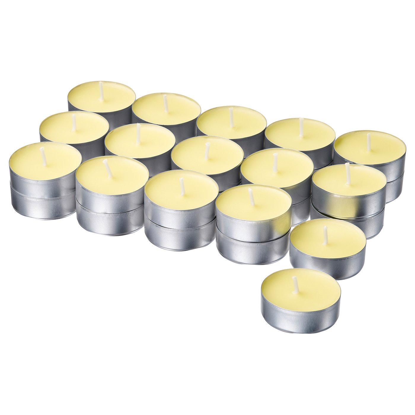 LOTSFÅGEL Scented tealight, Citrus flower light yellow, 3.5 hr