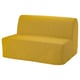 Imaging a vibrant yellow convertible sofa, modern & cosy, ideal for small spaces, with a rectangular shape & smooth fabric.