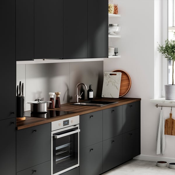 LYSEKIL Wall panel, double sided stainless steel/brass, 119.6x55 cm