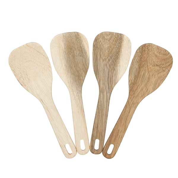 Image MAJFISK wooden spatulas, natural colour, acacia wood, simple design.