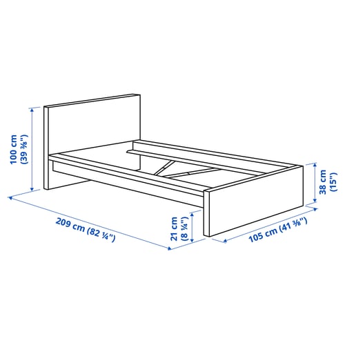 MALM Bed frame with mattress, white/Åbygda firm, 90x200 cm