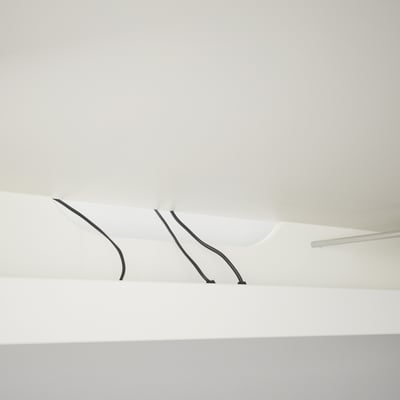MALM Desk with pull-out panel, white, 151x65 cm