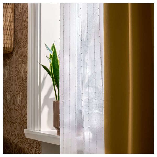 MATILDA Sheer curtains, 1 pair, white/with eyelets, 145x250 cm