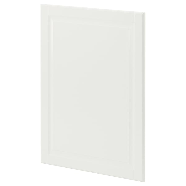 White METOD kitchen cabinet with bevelled edges.