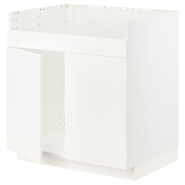 White METOD kitchen cabinet, modern minimalist design, square shape, smooth finish.