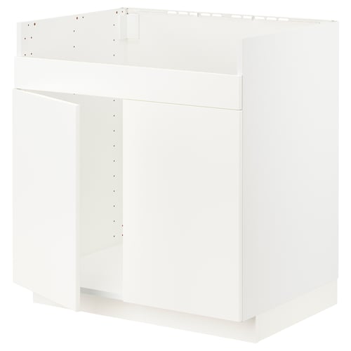 White METOD kitchen cabinet, modern minimalist design, square shape, smooth finish.