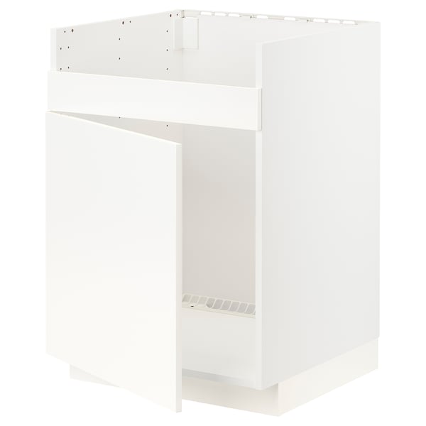 METOD white kitchen cabinet, modern design, smooth finish, cubic shape.