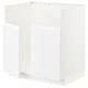 A white METOD kitchen cabinet unit, rectangular, minimalist design with integrated handles.