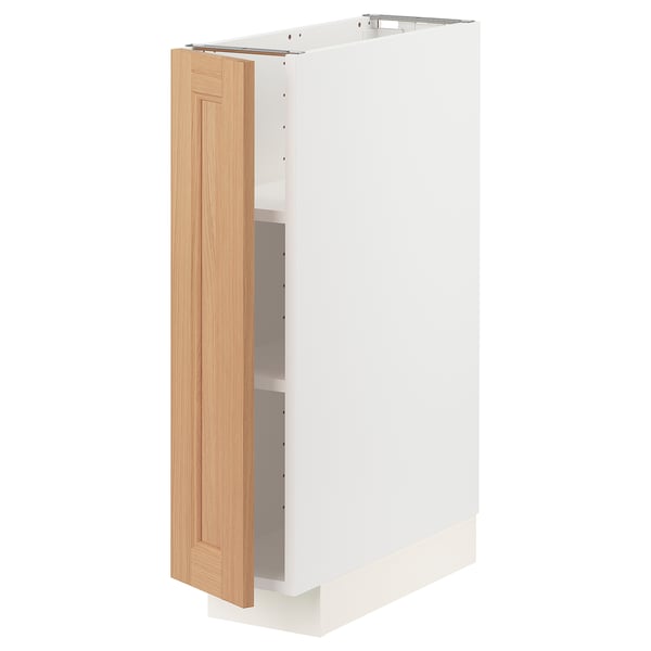 METOD kitchen cabinet, white & wood, upright, modern design.