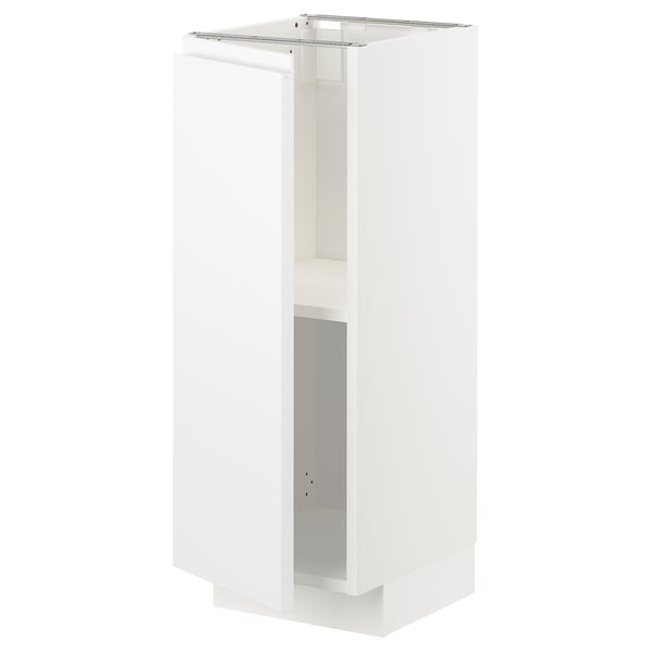 White METOD kitchen cabinet; modern & minimalist design, sturdy, adjustable shelves.