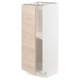 White and light ash METOD kitchen cabinet with adjustable shelves and reversible door.