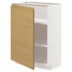 A white METOD kitchen cabinet with a wooden door, featuring a minimalist and warm design.
