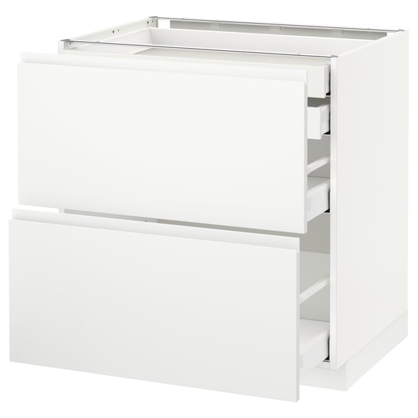 METOD kitchen unit in white with two drawers, minimalist design, modern style.