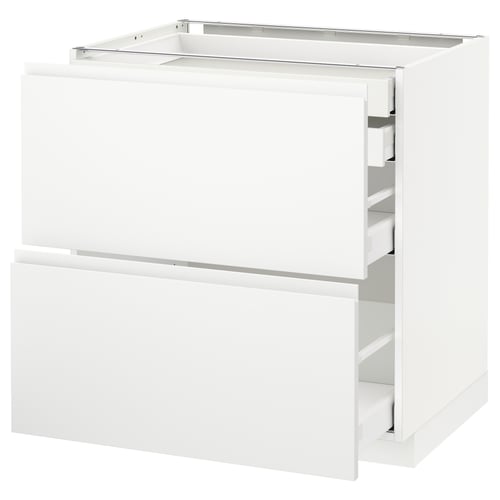 METOD kitchen unit in white with two drawers, minimalist design, modern style.