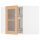 Open ikea METOD wooden cabinet, light oak, glass shelves.