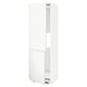 A white METOD kitchen cabinet with minimalist design and integrated handles.