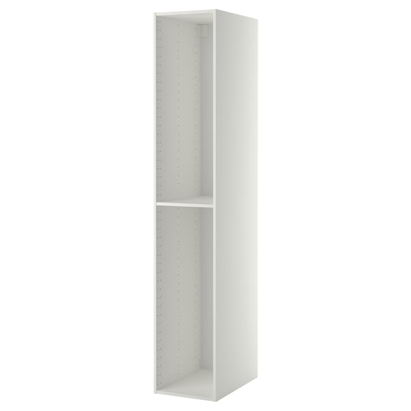 Ikea METOD white kitchen cabinet, tall, open, adjustable shelves.