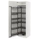 White METOD cabinet with black pull-out shelves.