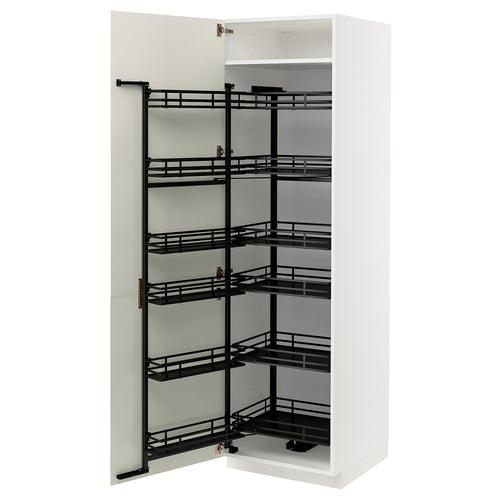 A METOD kitchen cabinet in white with pull-out shelves.